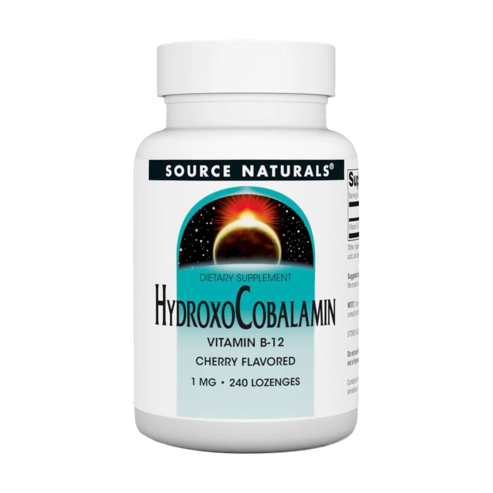 Вітамін В-12 (гідроксікобаламін) Source Naturals HydroxoCobalamin Vitamin B-12 зі смаком вишні, 1 мг, 240 таблеток для розсмоктування